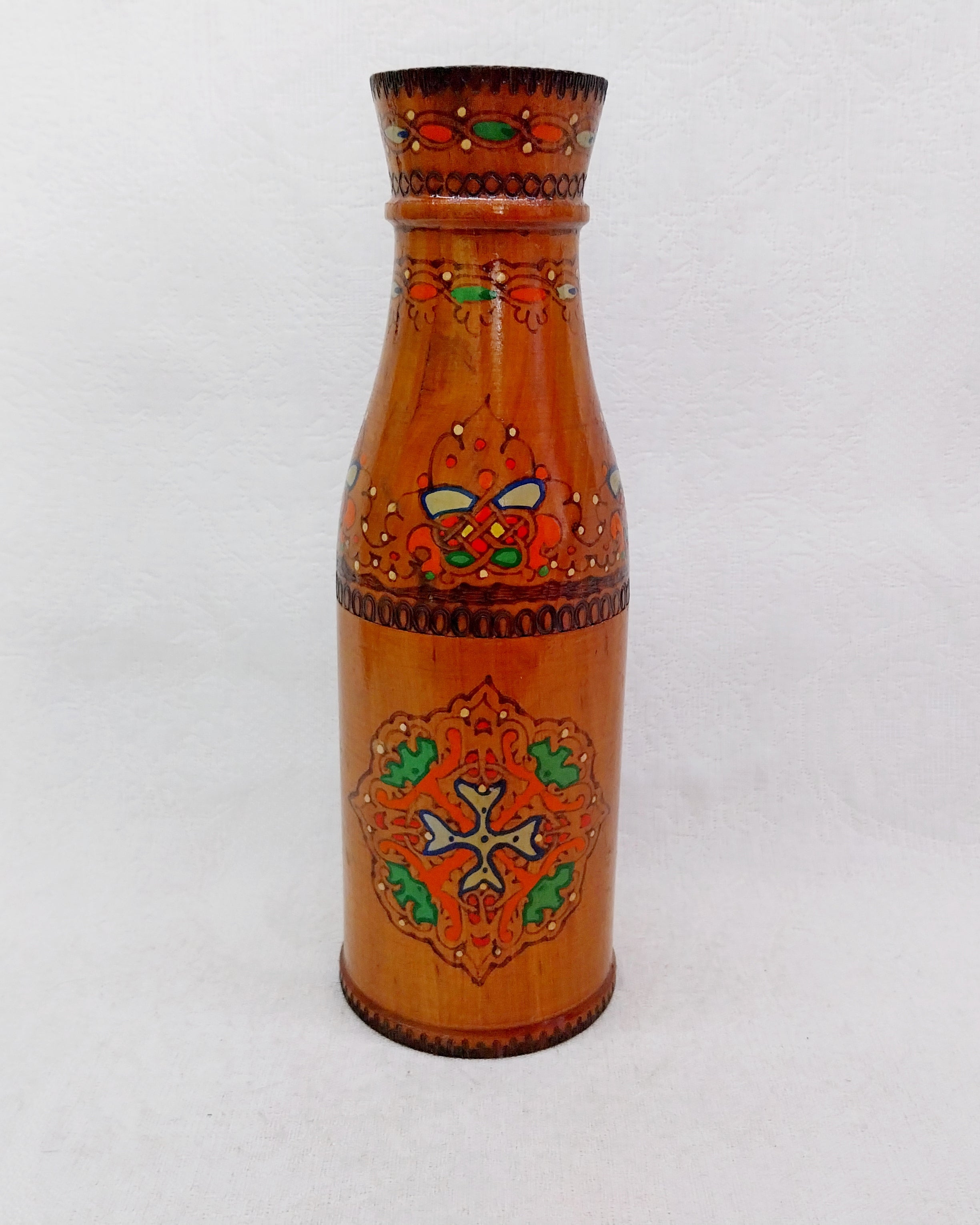 Vintage Wooden Bottle Box, from Bulgaria, Handmade, 1970s