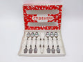 Bulgarian Chrome Coffee Spoons Set of 6 with Sugar Tongs in Box