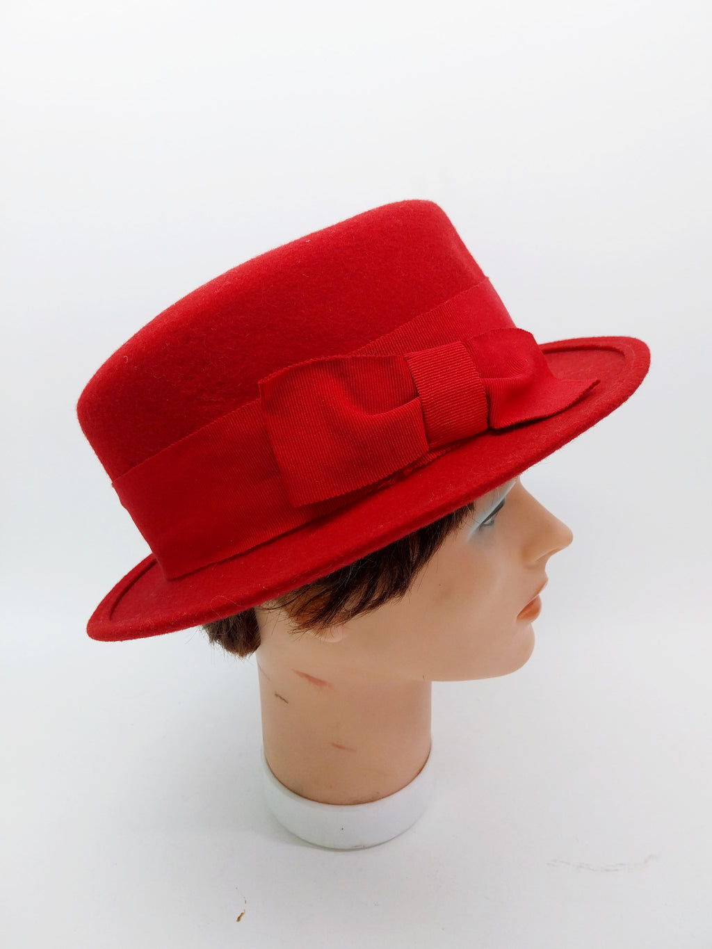 Vintage Red Fedora Hat by Breiter München — German Wool Felt