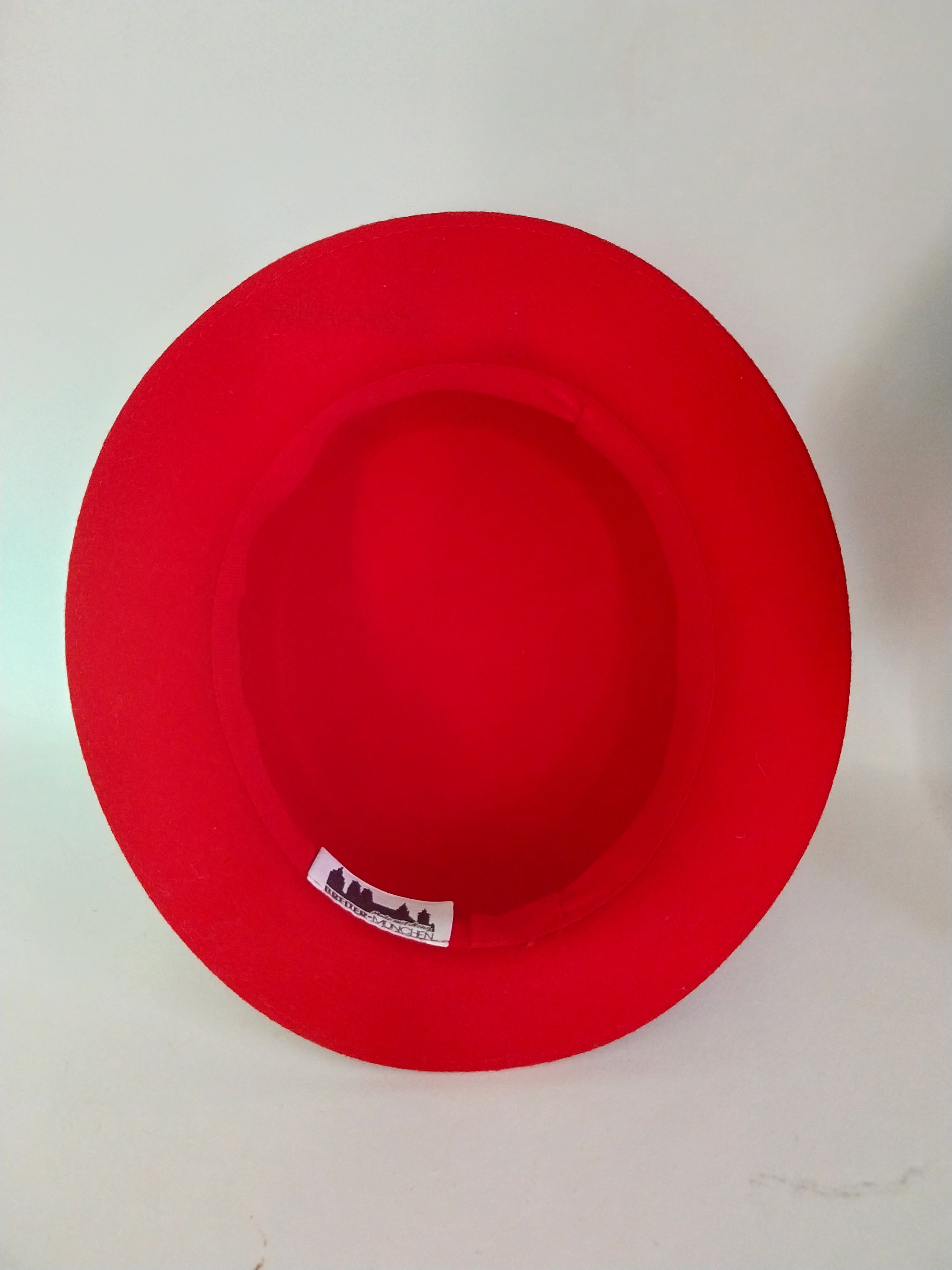 Vintage Red Fedora Hat by Breiter München — German Wool Felt