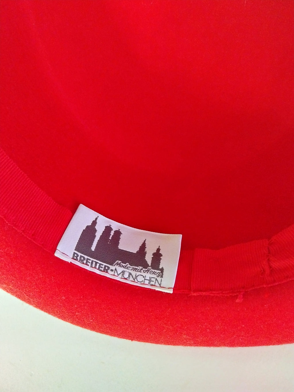 Vintage Red Fedora Hat by Breiter München — German Wool Felt
