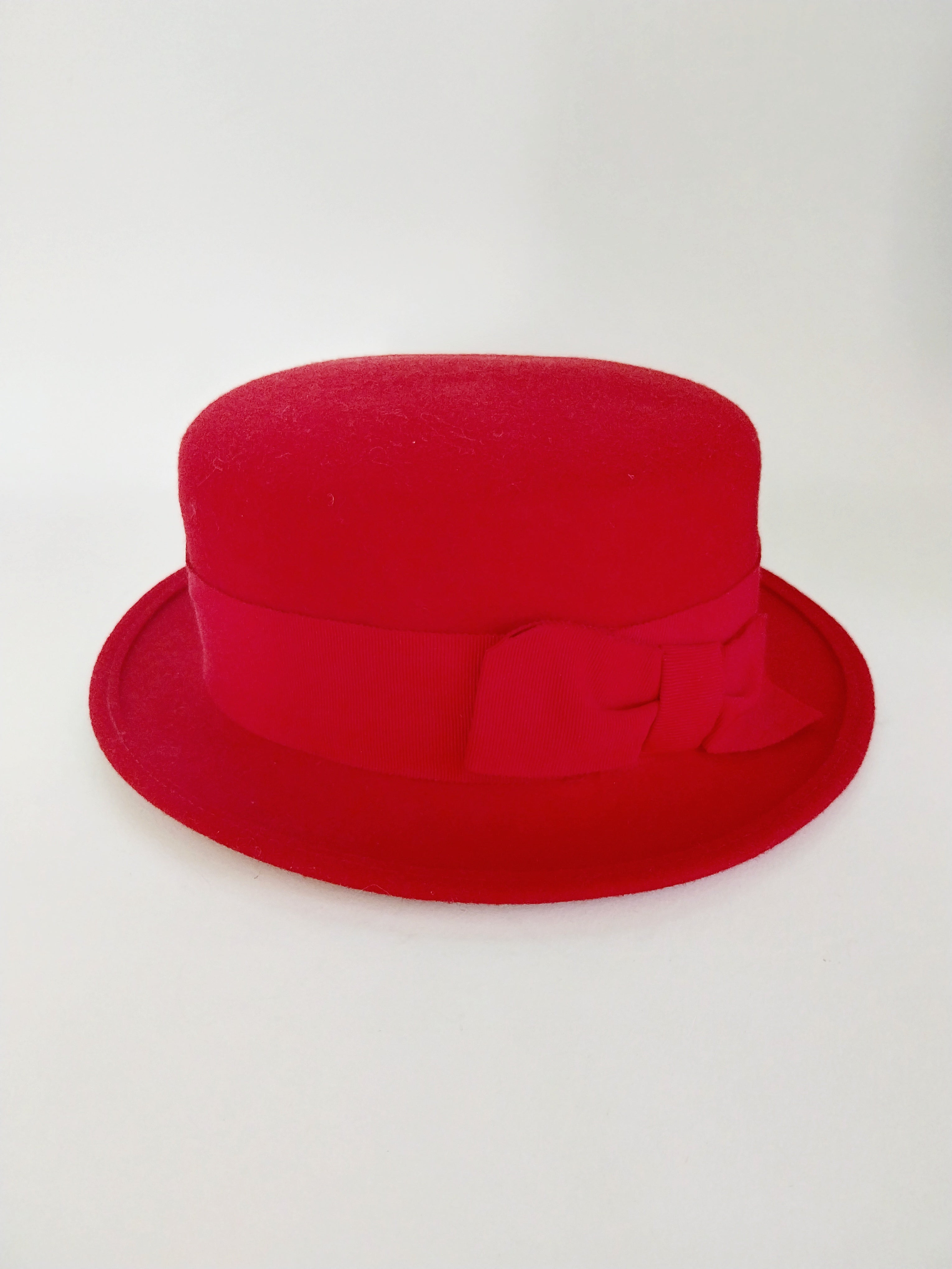 Vintage Red Fedora Hat by Breiter München — German Wool Felt