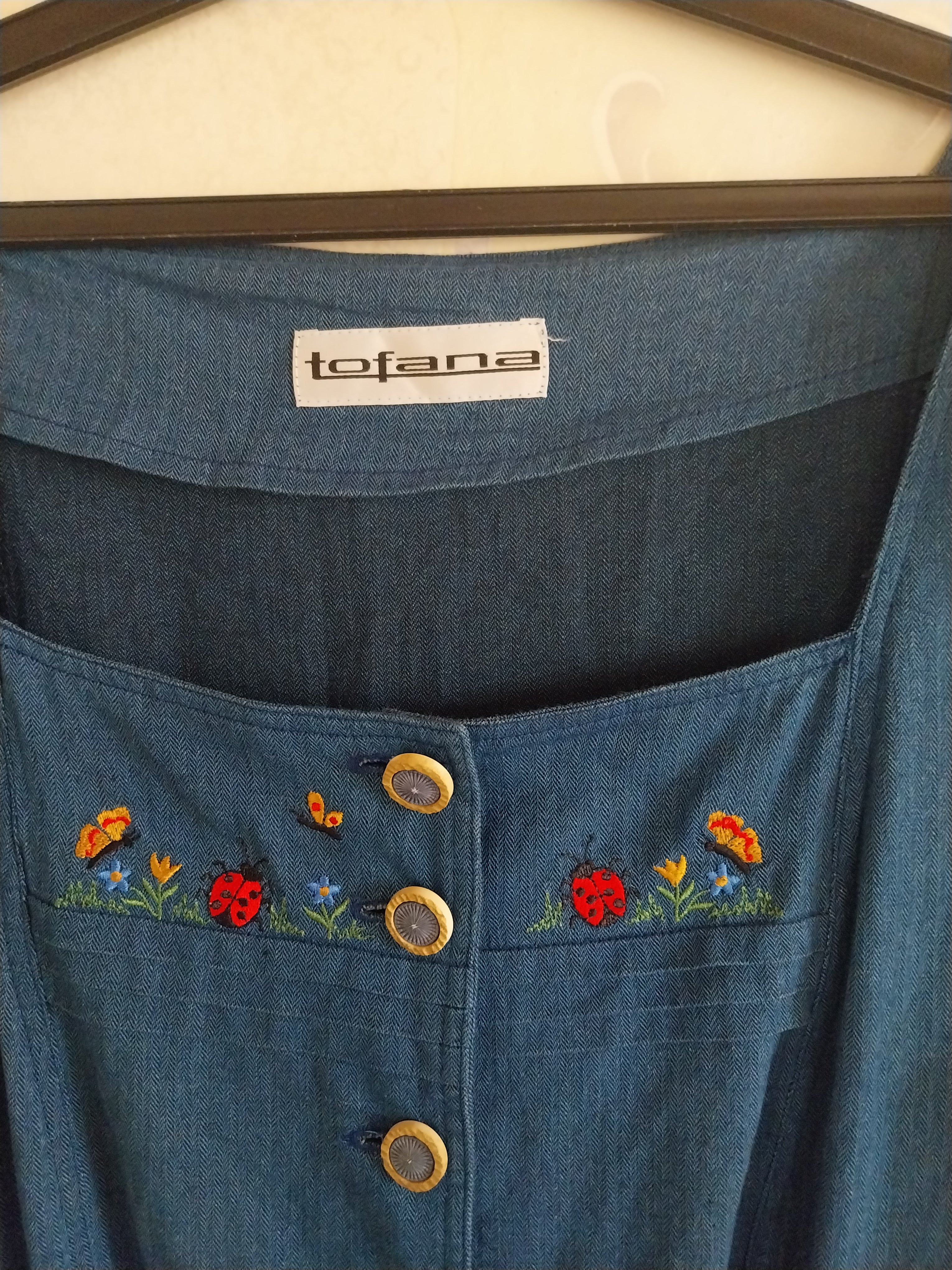Vintage Dirndl-Style Cotton Dress — Germany, Size 44
