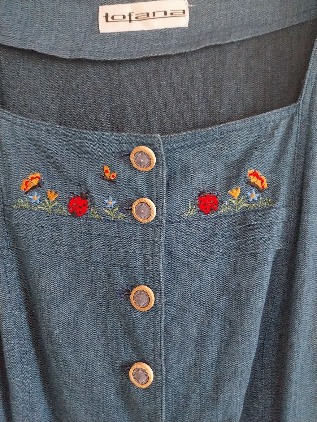 Vintage Dirndl-Style Cotton Dress — Germany, Size 44