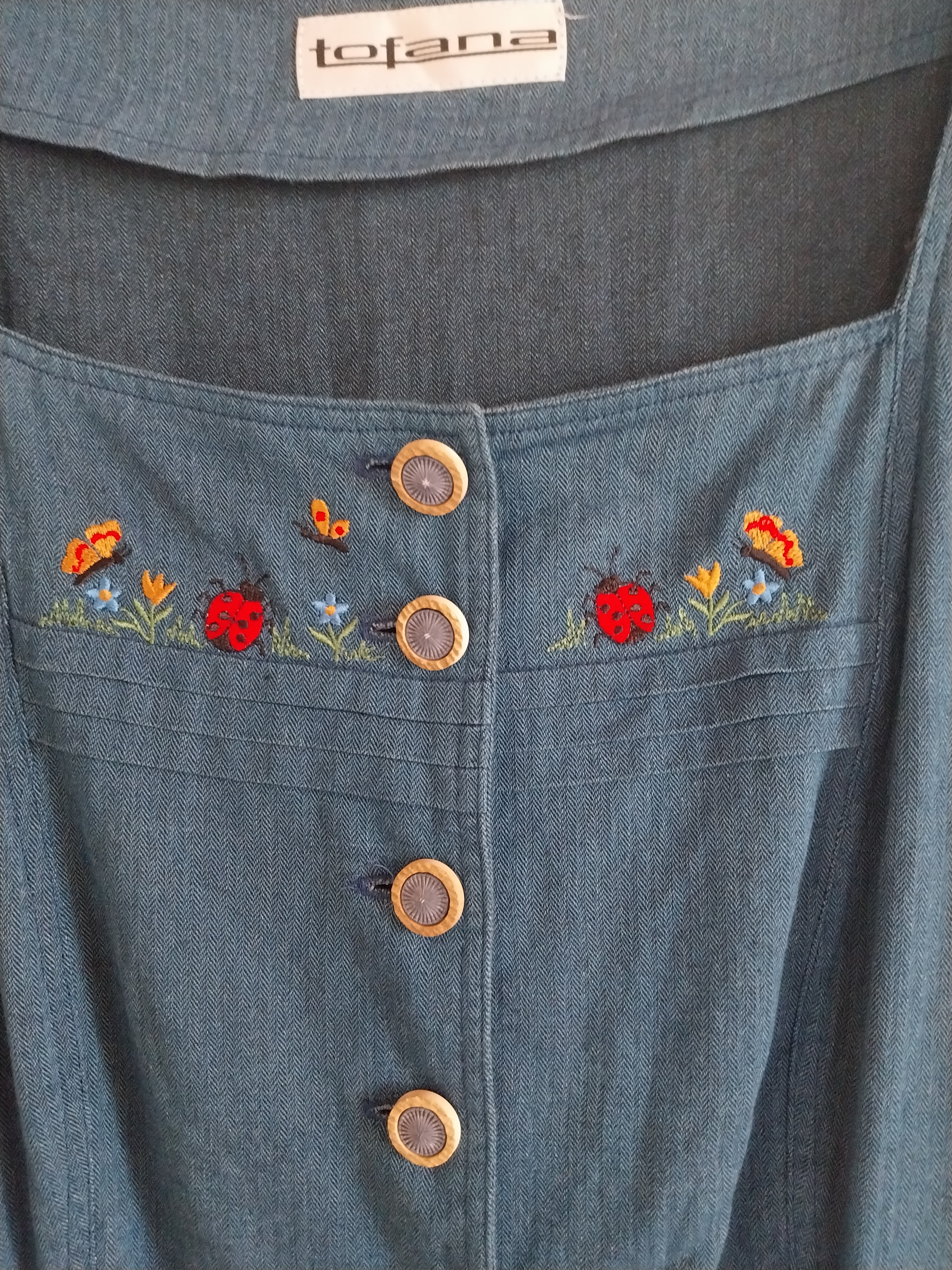 Vintage Dirndl-Style Cotton Dress — Germany, Size 44