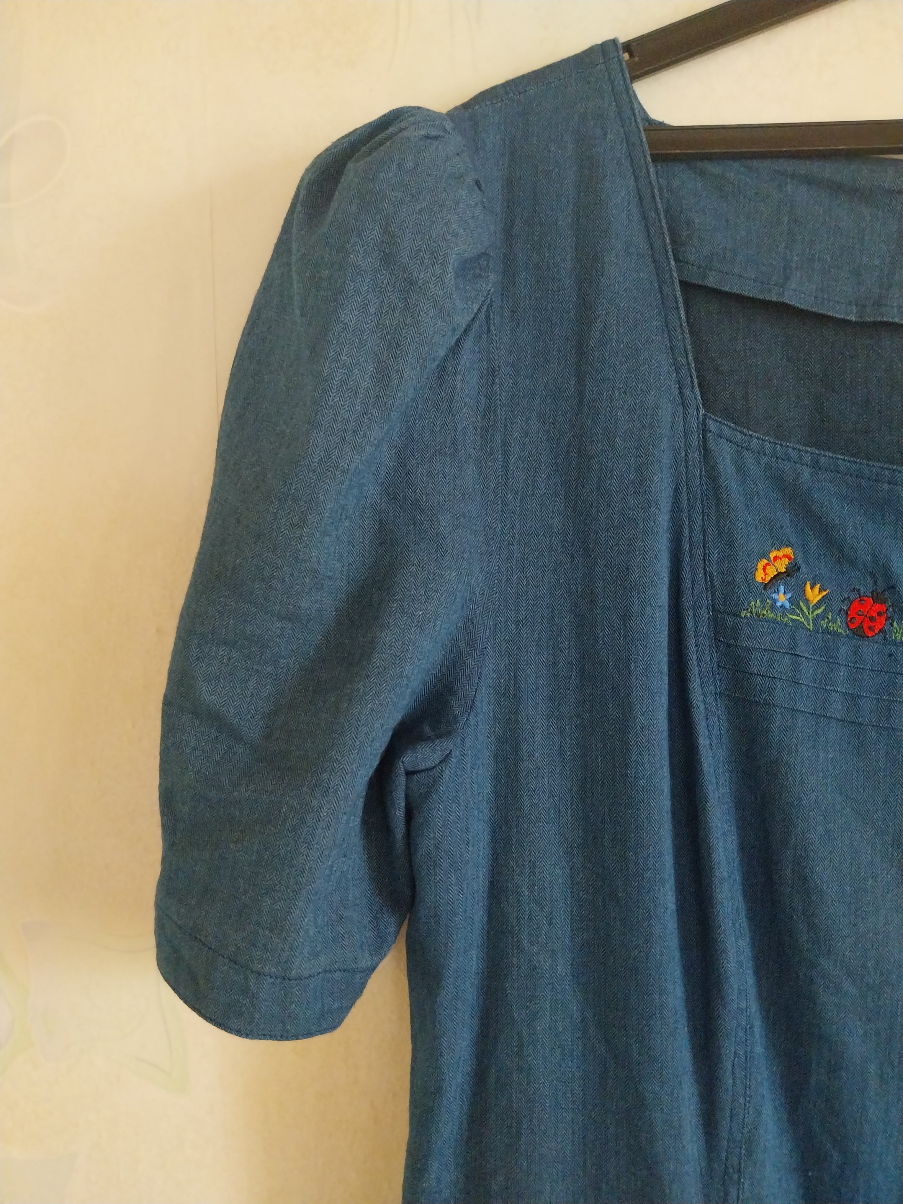 Vintage Dirndl-Style Cotton Dress — Germany, Size 44