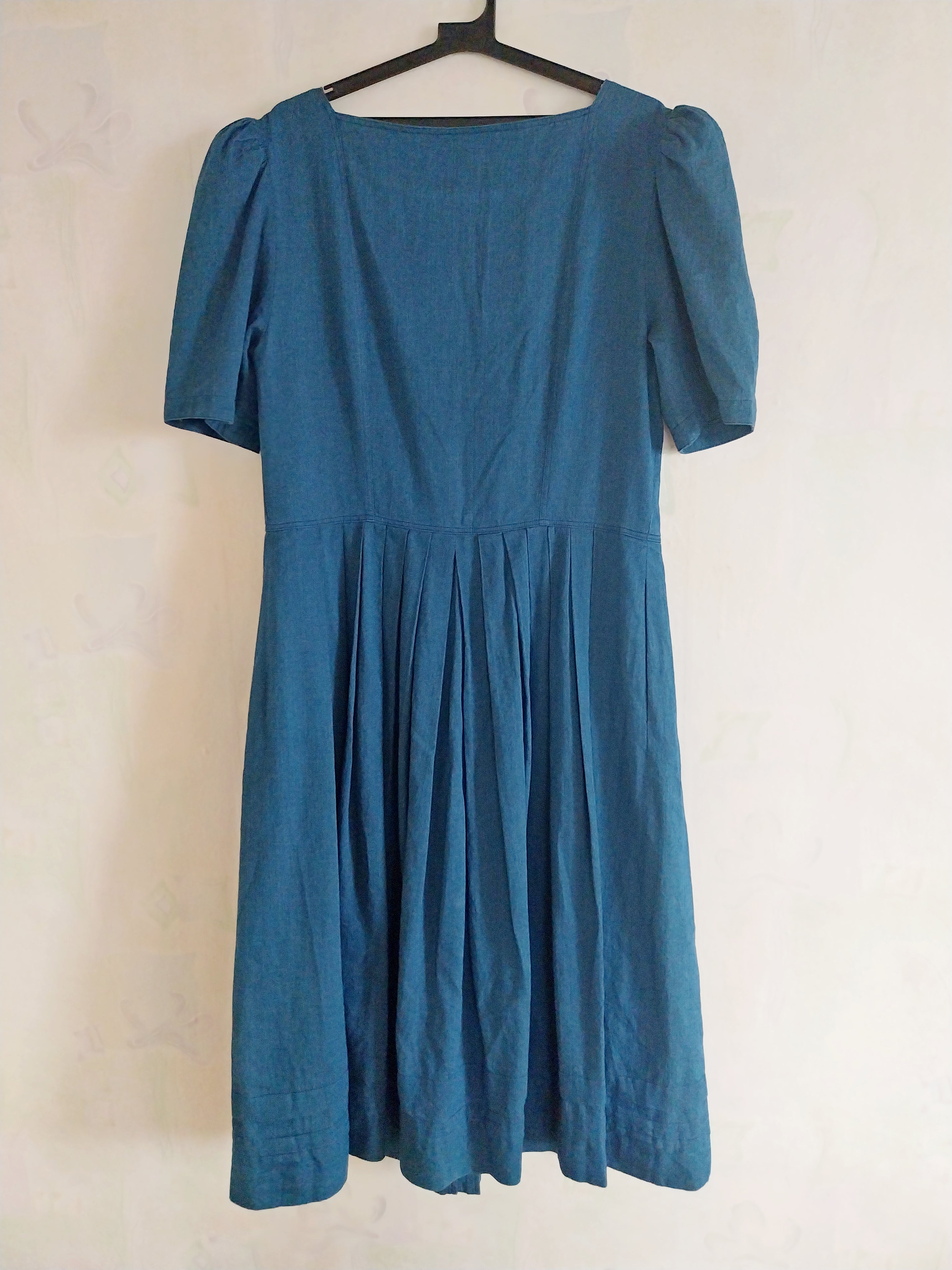 Vintage Dirndl-Style Cotton Dress — Germany, Size 44
