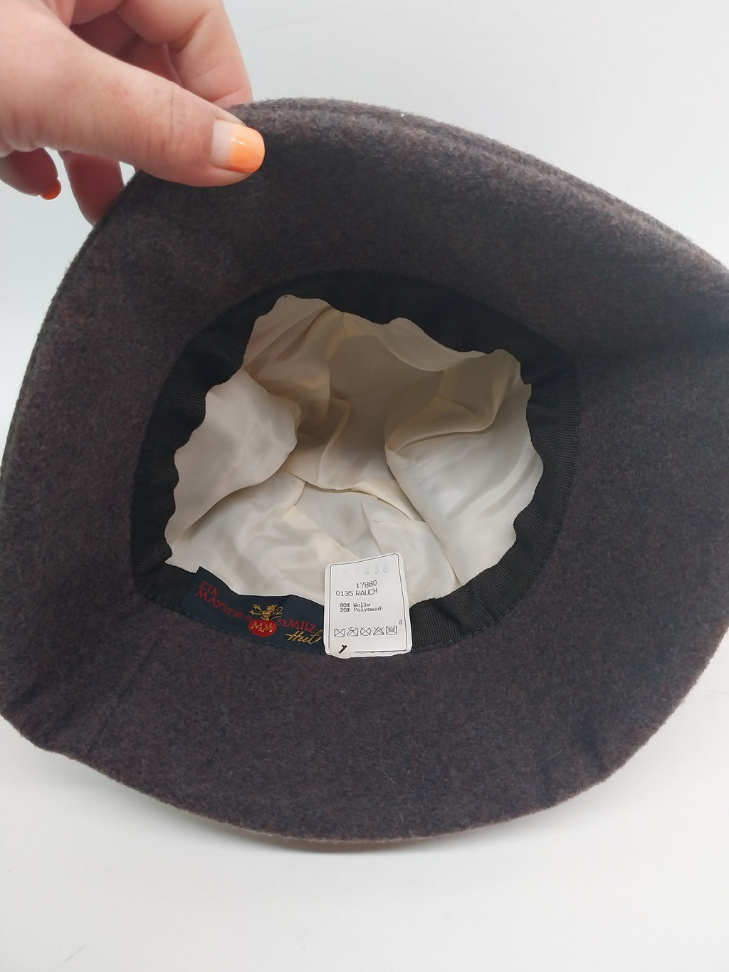 Vintage Mayser Wool Cloche Hat — Smoke Grey, Size S