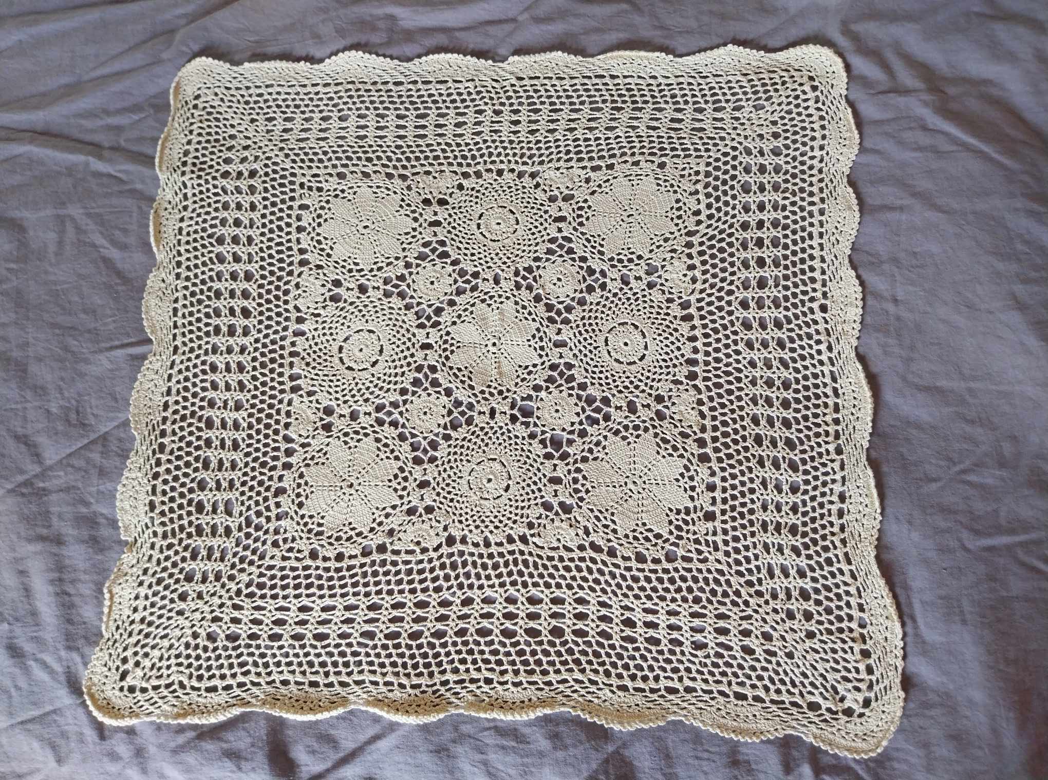 Vintage Handmade Crochet Tablecloth 70cm square