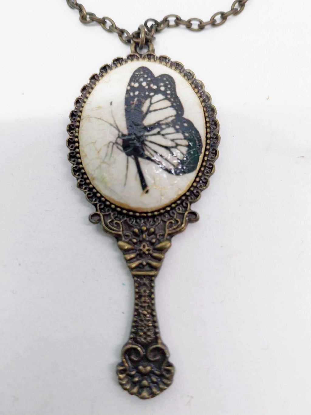 Antique Butterfly Jewelry Set — Necklace & Earrings