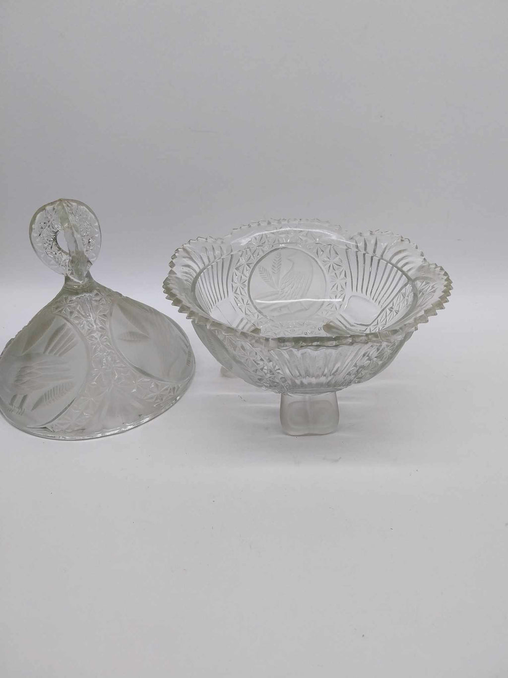 Vintage Hofbauer Crystal Candy Bowl, The Byrdes Collection Bowl