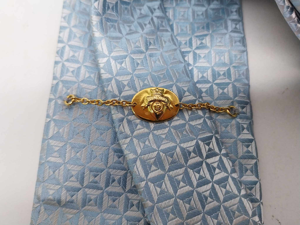 Erve Jacques Italian Silk Tie — Powder Blue Jacquard Vintage Necktie