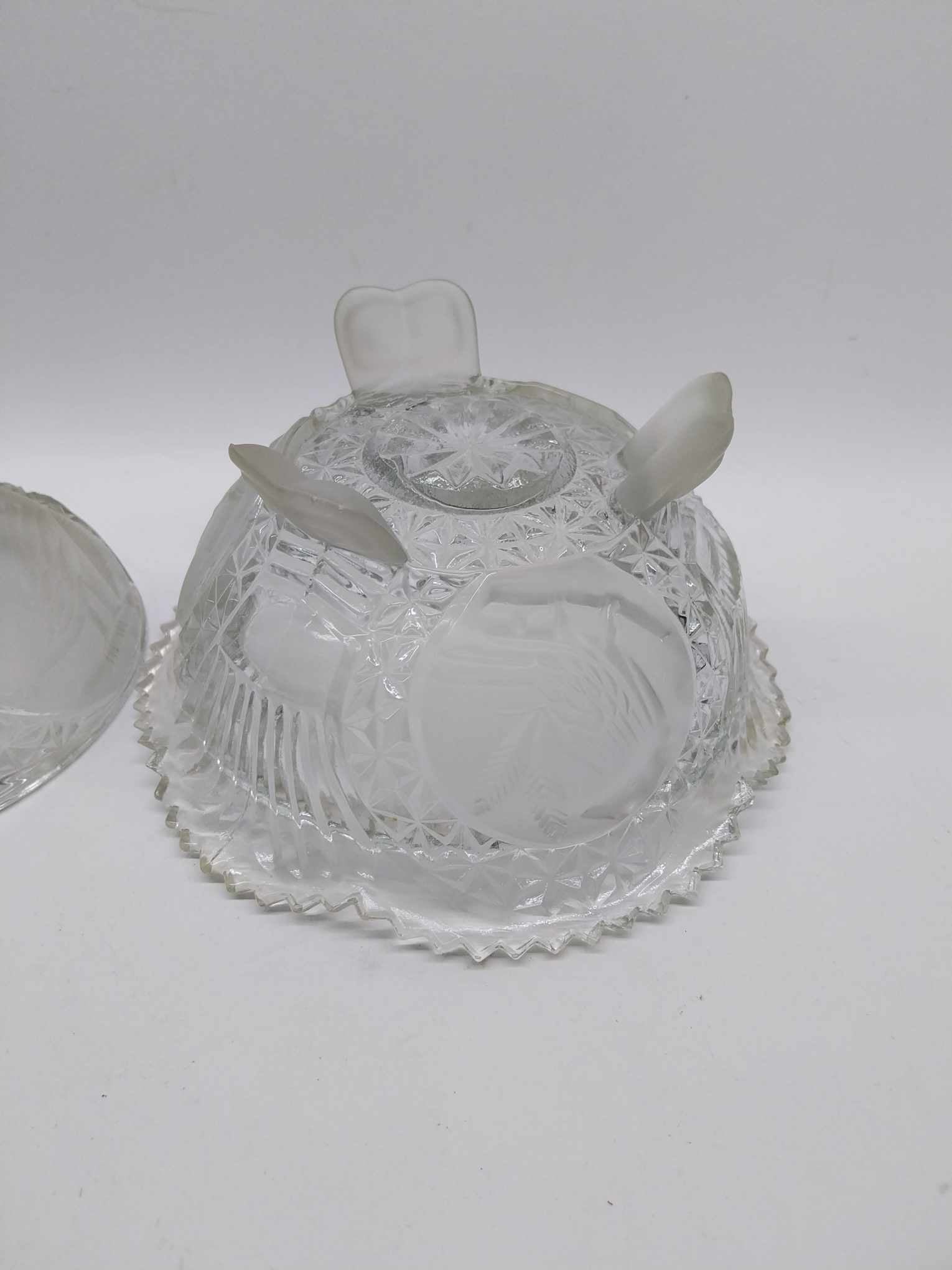 Vintage Hofbauer Crystal Candy Bowl, The Byrdes Collection Bowl