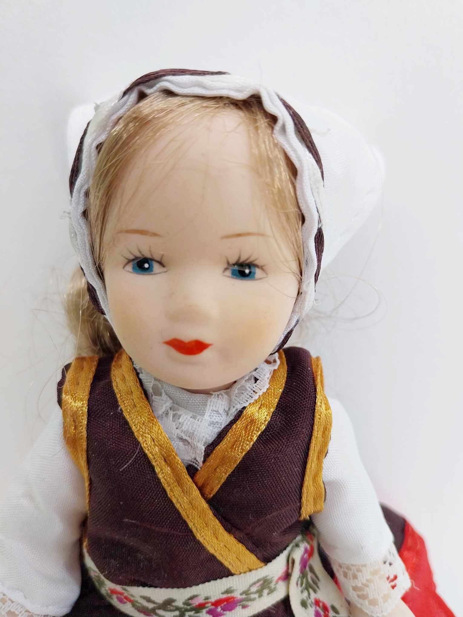 Vintage Ceramic Doll in Folk Costume, France