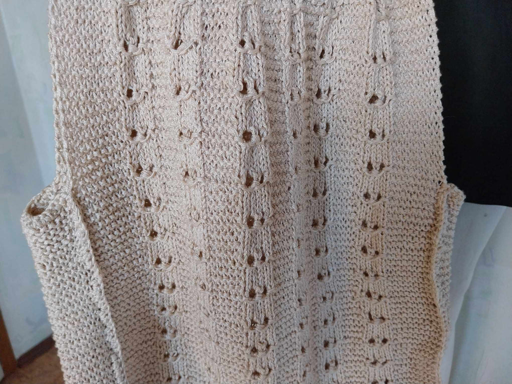 Handmade Cotton Knit Bag with Plastic Handles