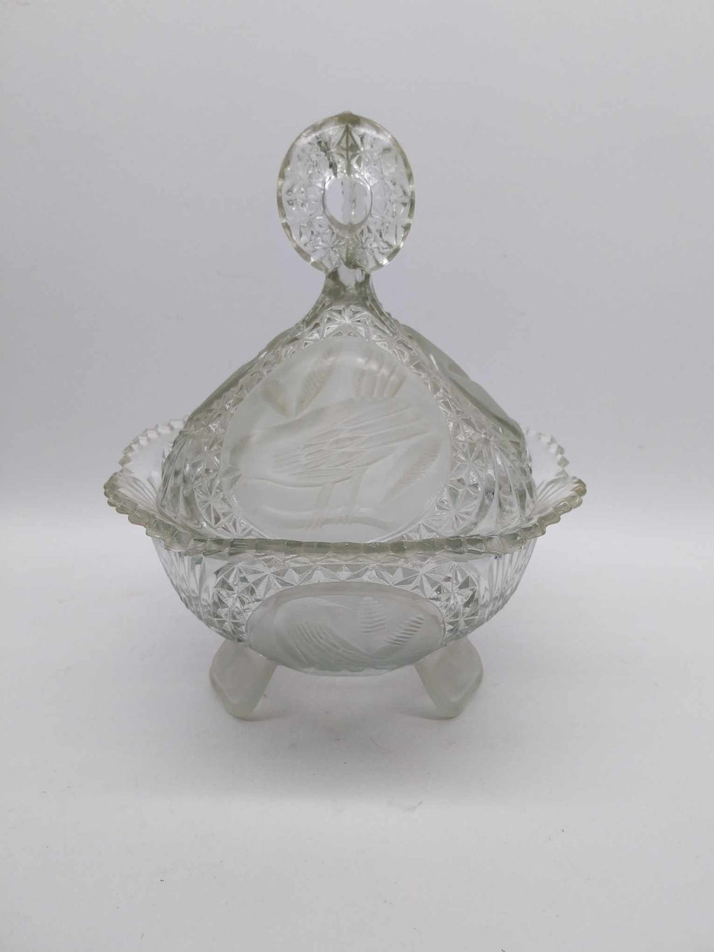 Vintage Hofbauer Crystal Candy Bowl, The Byrdes Collection Bowl