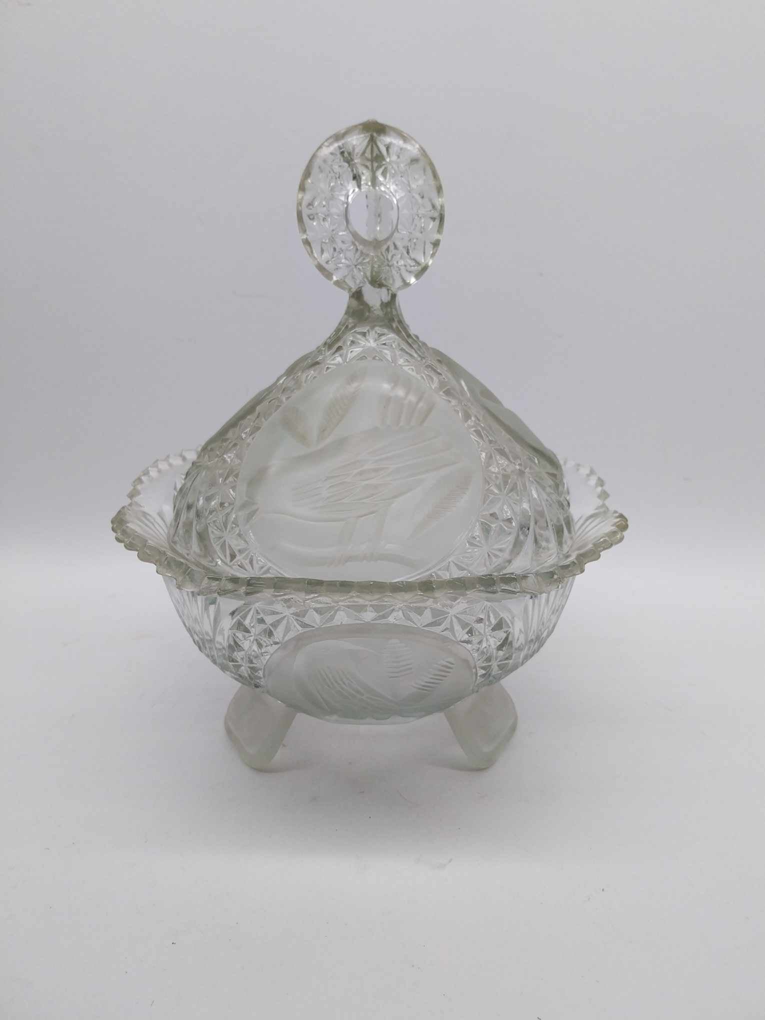 Vintage Hofbauer Crystal Candy Bowl, The Byrdes Collection Bowl