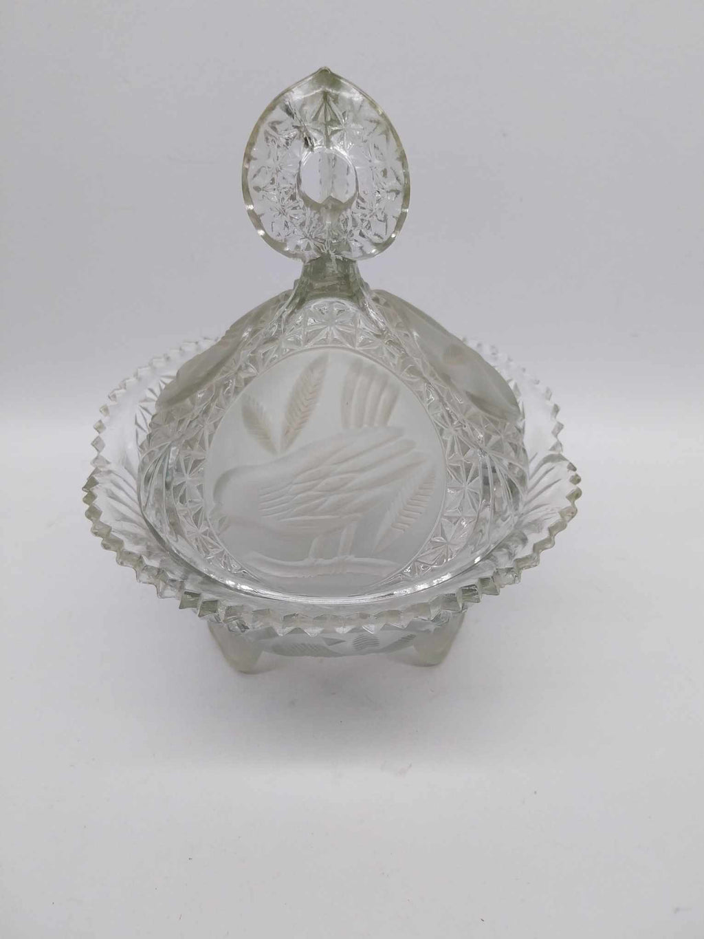 Vintage Hofbauer Crystal Candy Bowl, The Byrdes Collection Bowl