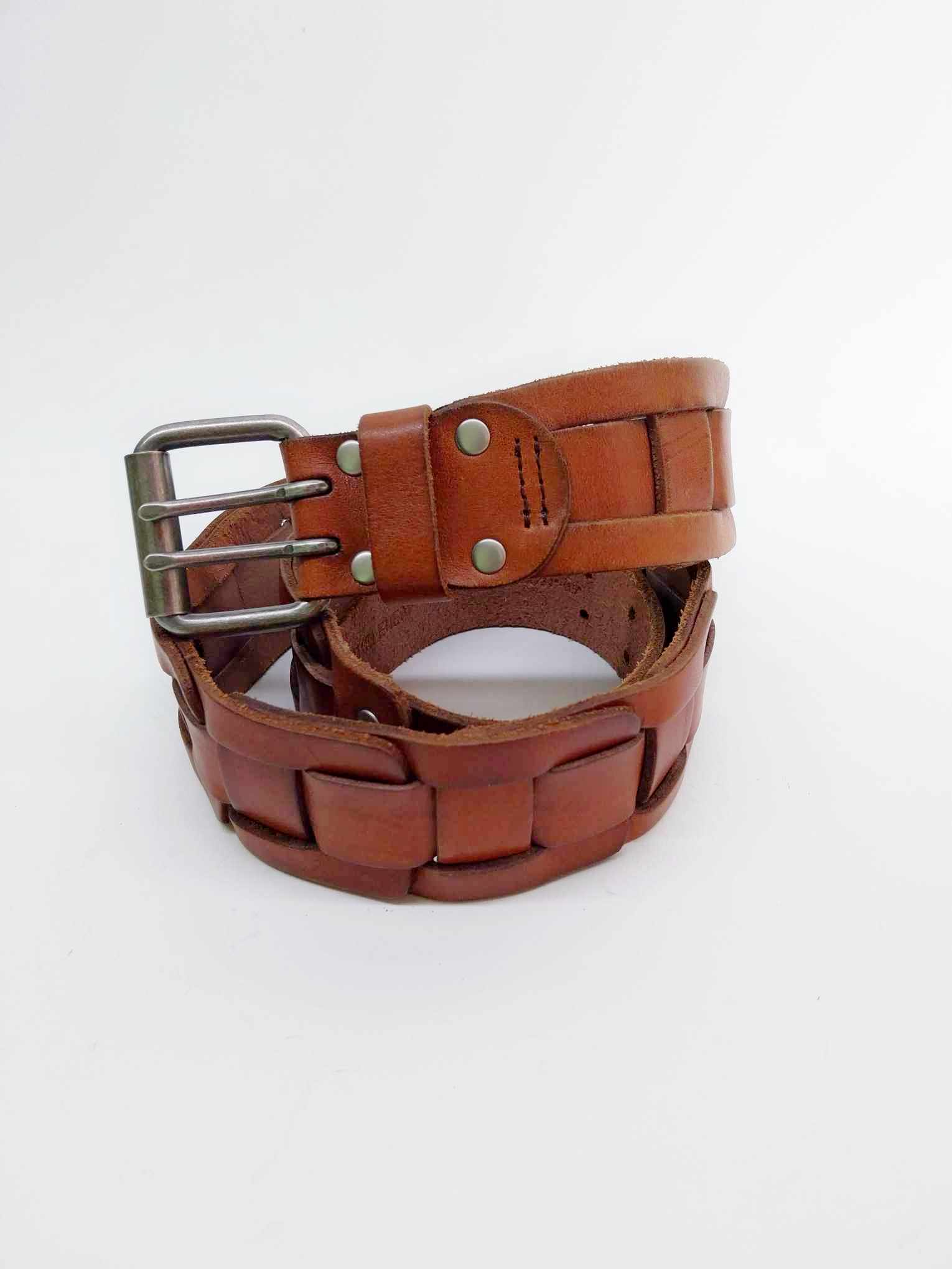 Vintage Knucklehead Braided Leather Belt