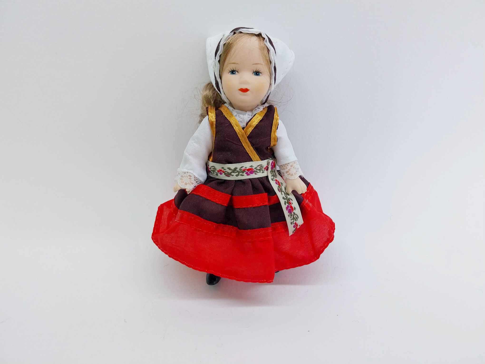 Vintage Ceramic Doll in Folk Costume, France