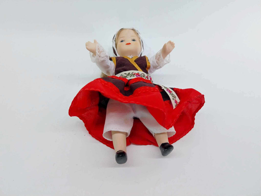 Vintage Ceramic Doll in Folk Costume, France
