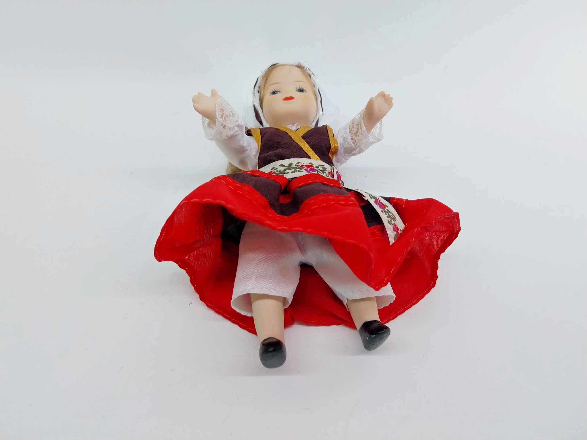 Vintage Ceramic Doll in Folk Costume, France