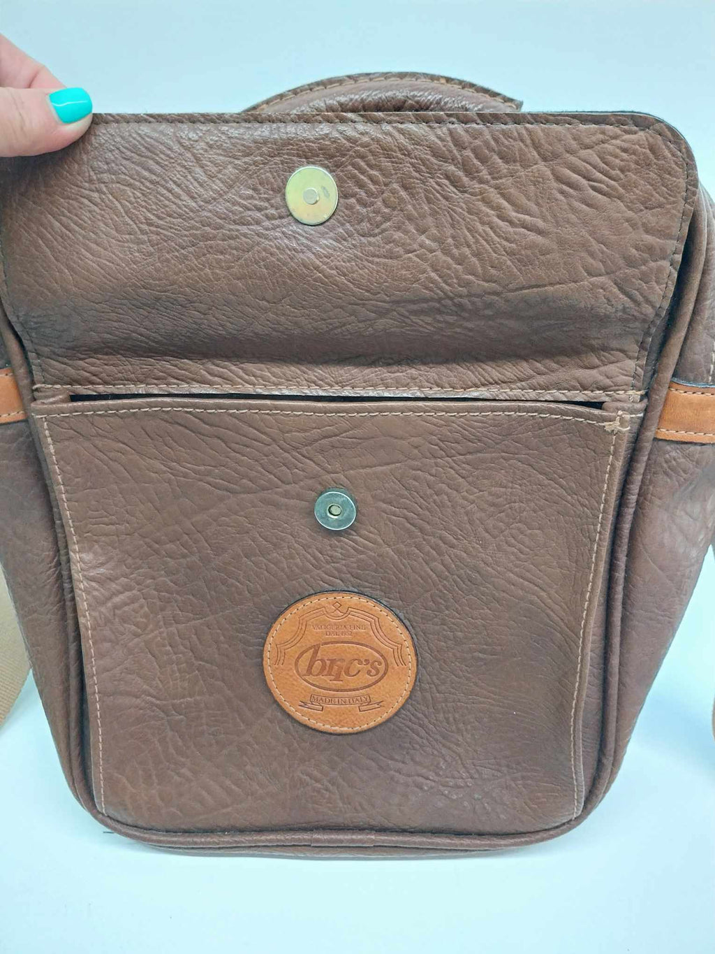 Vintage Bric's Italian Unisex Shoulder Bag – Brown Crossbody, Made in Italy