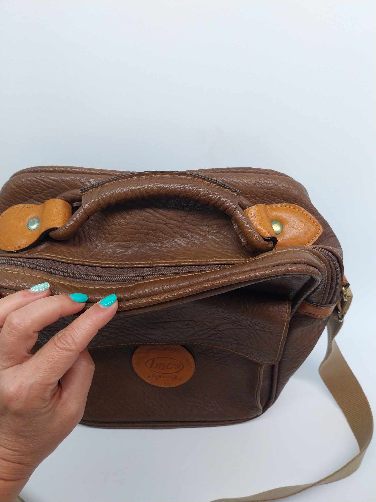 Vintage Bric's Italian Unisex Shoulder Bag – Brown Crossbody, Made in Italy