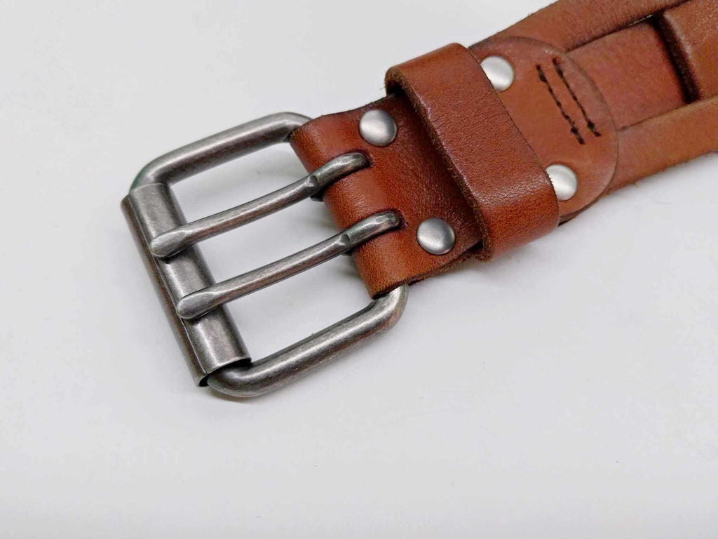 Vintage Knucklehead Braided Leather Belt
