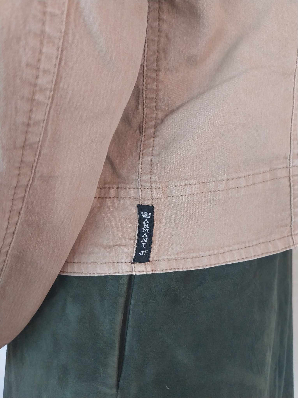 Armani Jeans Women's Jacket — Taupe Cotton, Vintage