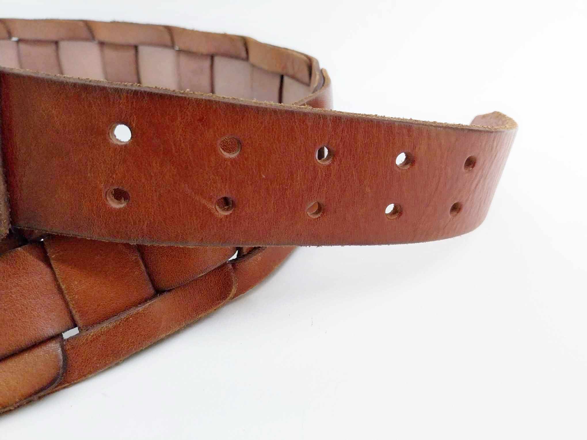 Vintage Knucklehead Braided Leather Belt
