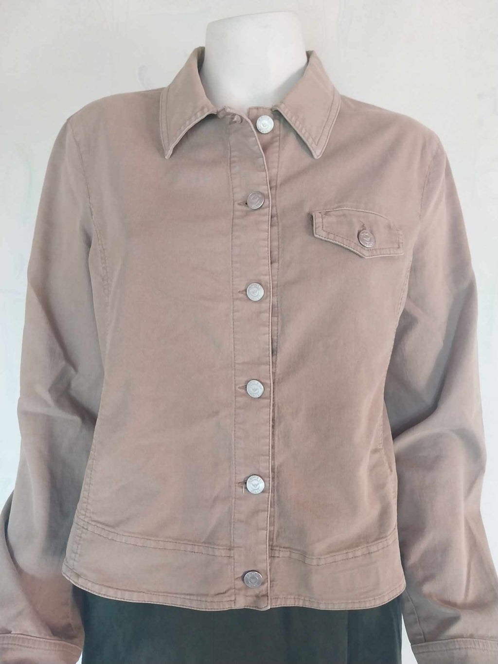 Armani Jeans Women's Jacket — Taupe Cotton, Vintage