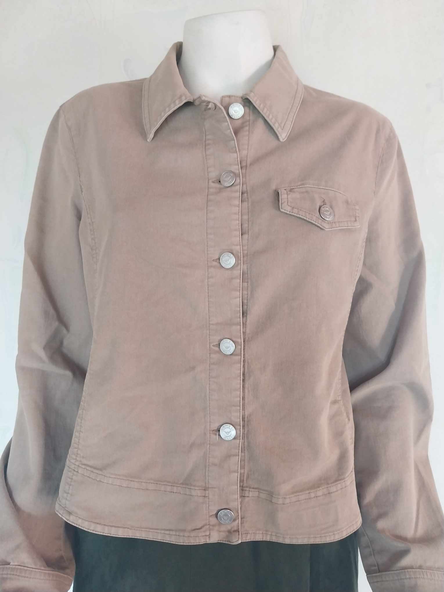 Armani Jeans Women's Jacket — Taupe Cotton, Vintage