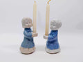 Vintage Porcelain Candle Holder Figurines Set of 2 — with Candles, NOS