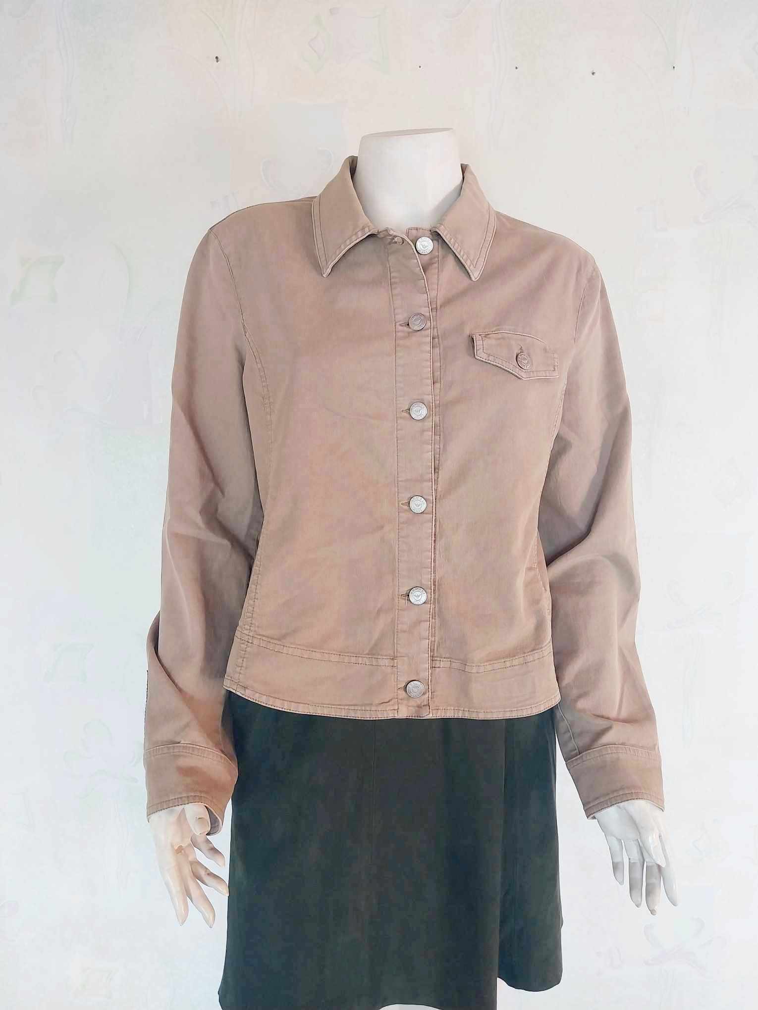Armani Jeans Women's Jacket — Taupe Cotton, Vintage