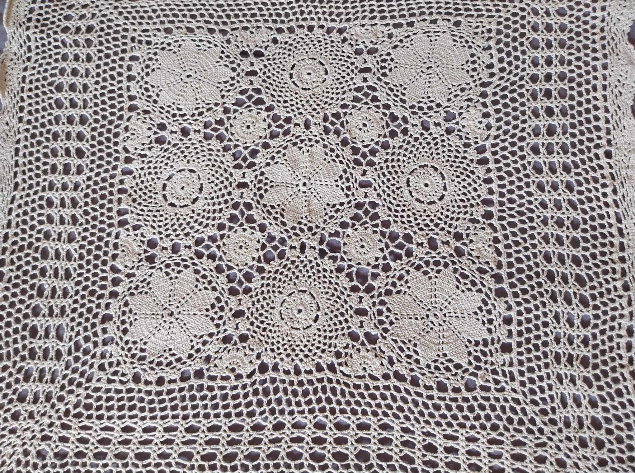 Vintage Handmade Crochet Tablecloth 70cm square