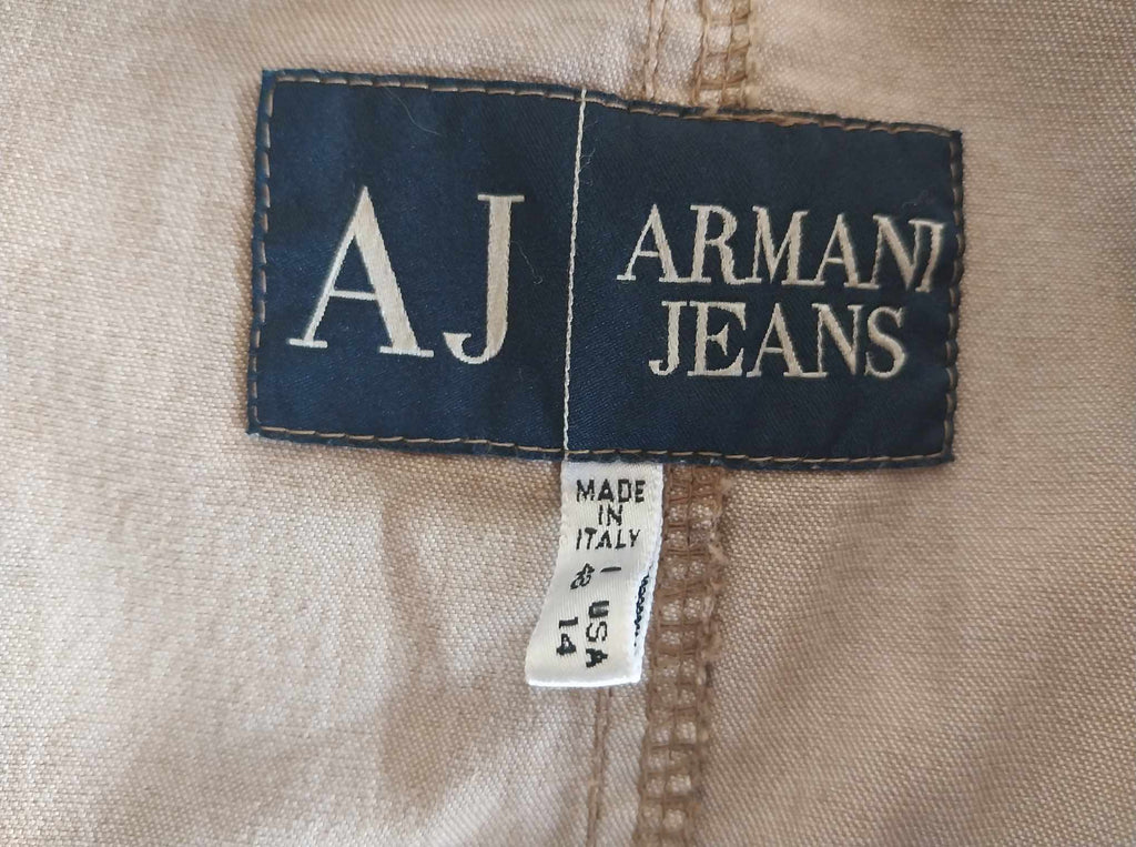 Armani Jeans Women's Jacket — Taupe Cotton, Vintage