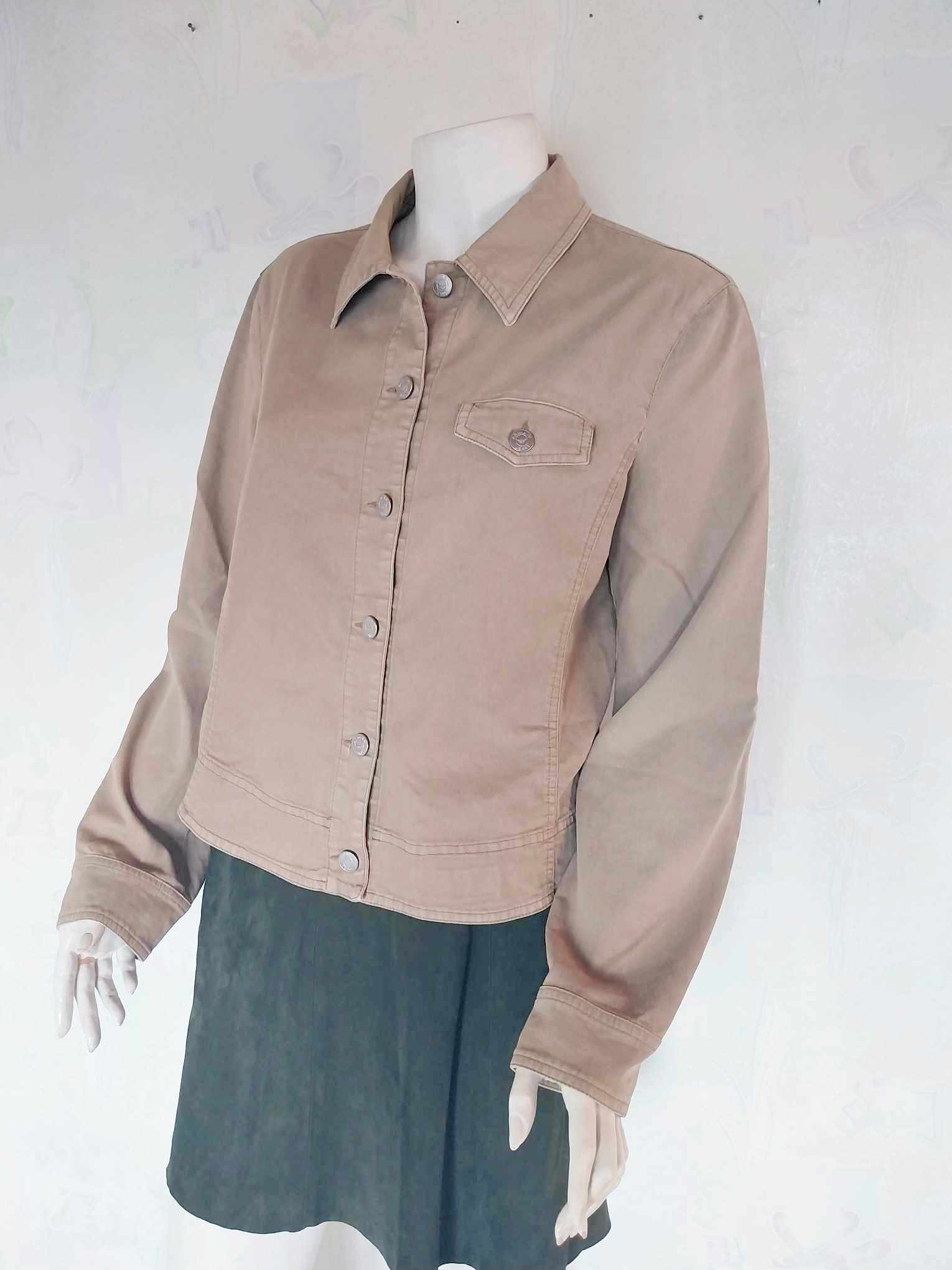 Armani Jeans Women's Jacket — Taupe Cotton, Vintage