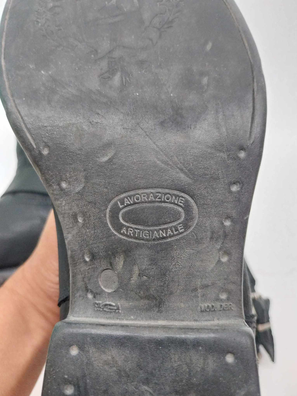 Lavorazione Artigianale Italian Studded Leather Biker Boots