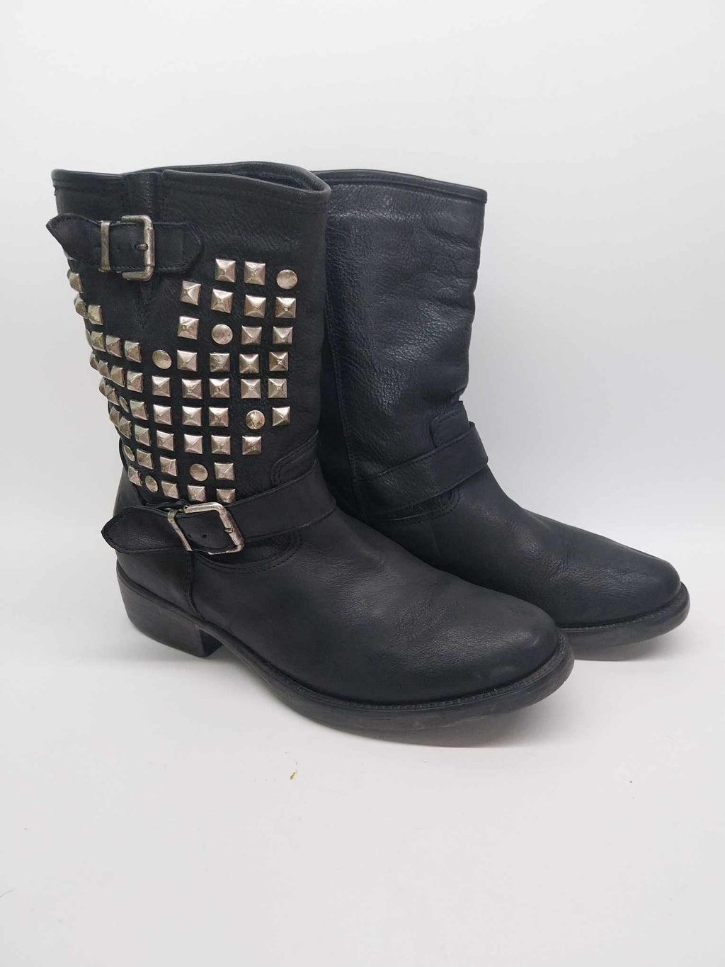 Lavorazione Artigianale Italian Studded Leather Biker Boots