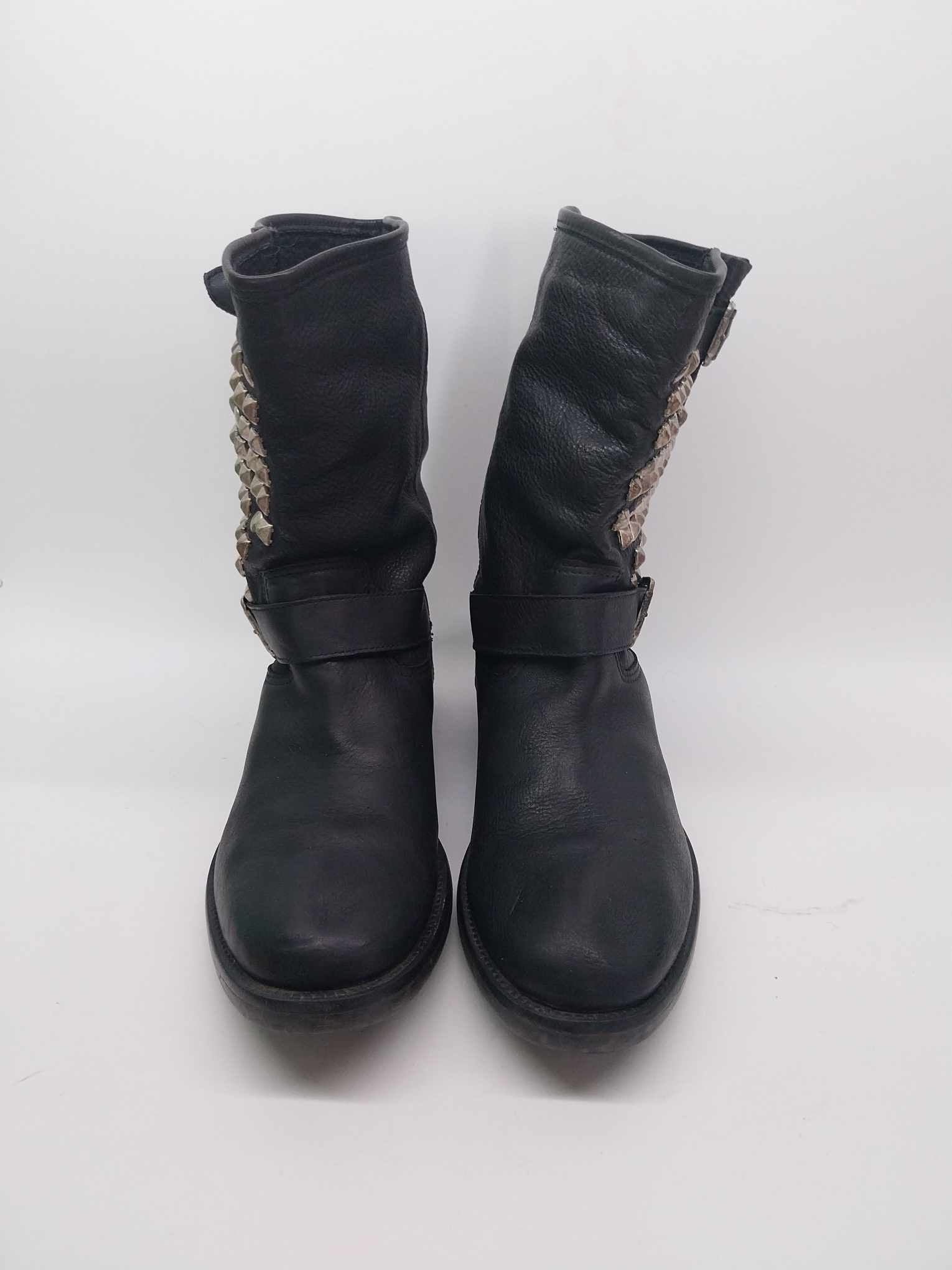 Lavorazione Artigianale Italian Studded Leather Biker Boots