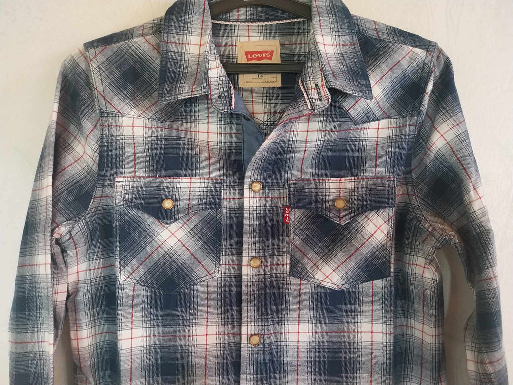 Levi's Plaid Western Shirt — Size 14, for Kids