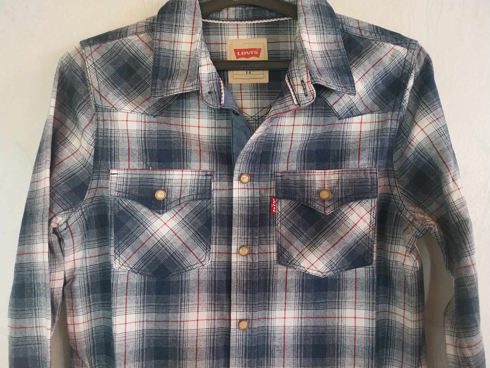Levi's Plaid Western Shirt — Size 14, for Kids