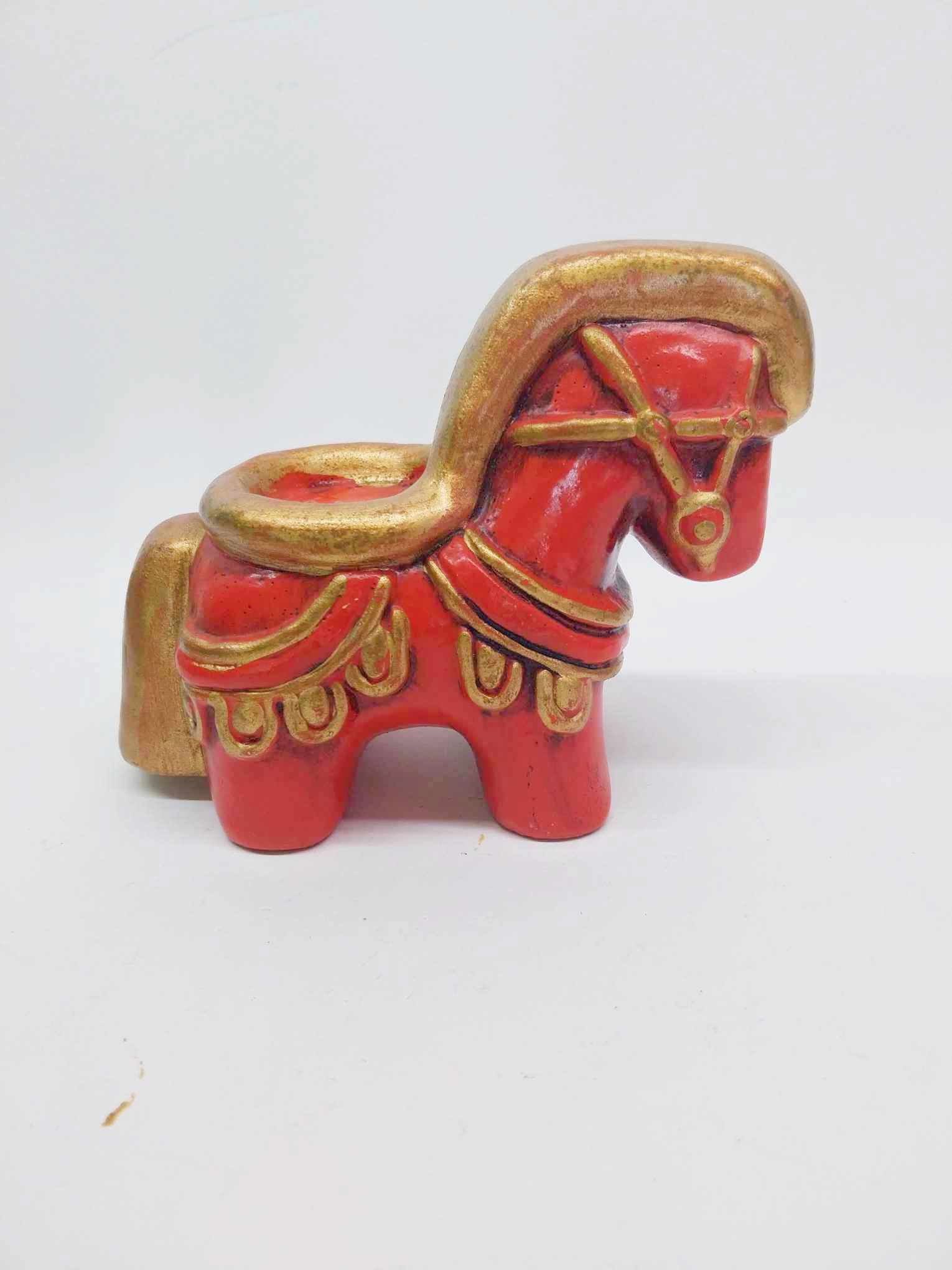 Vintage Thun Bolzano ceramic horse shaped candle holder