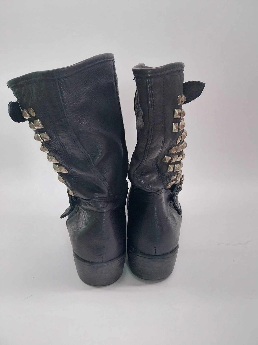 Lavorazione Artigianale Italian Studded Leather Biker Boots