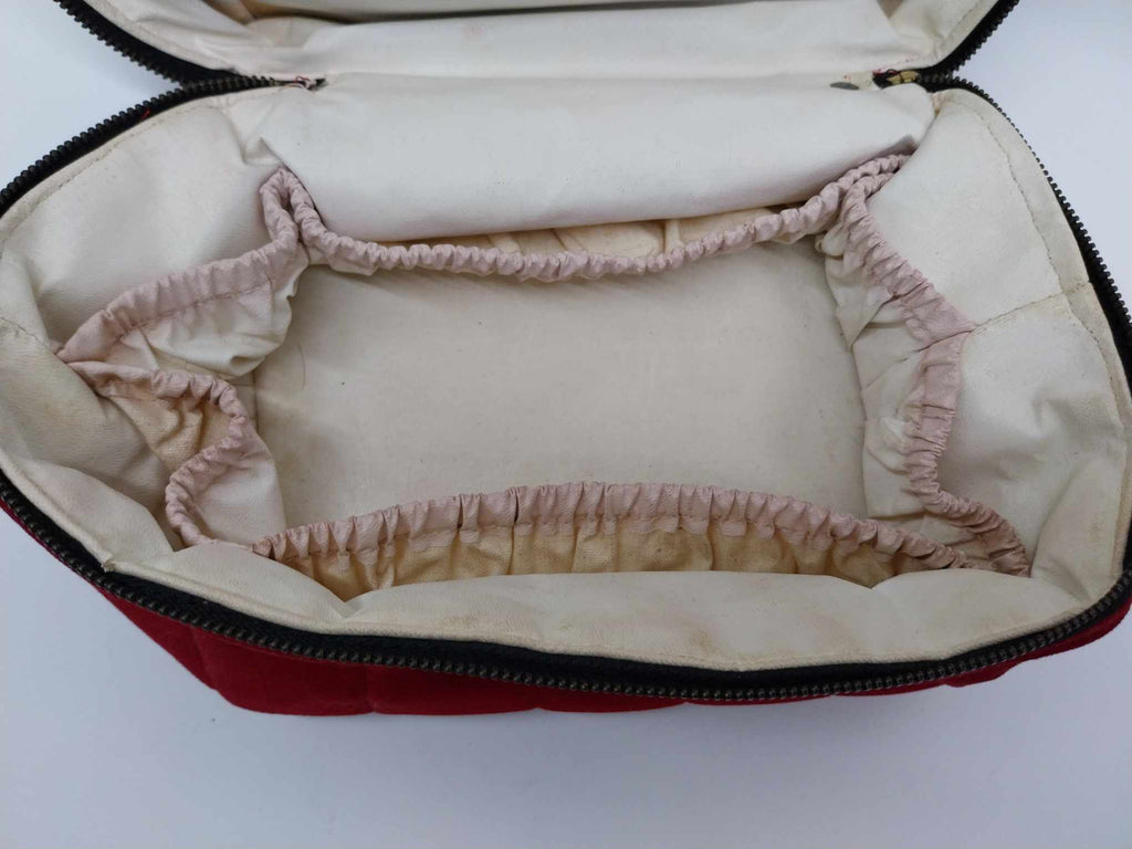 Vintage Red Velvet Box Bag – Retro Cosmetic Bag