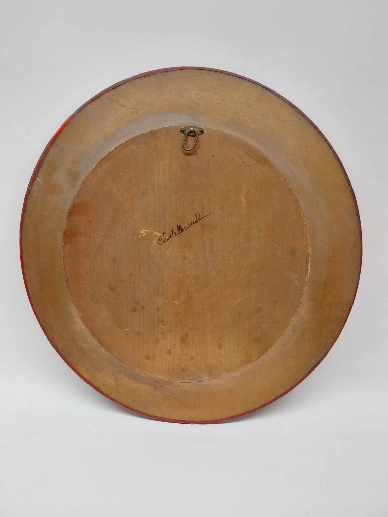 Vintage French Decorative Plate — Châtellerault, Breton Folk Scene