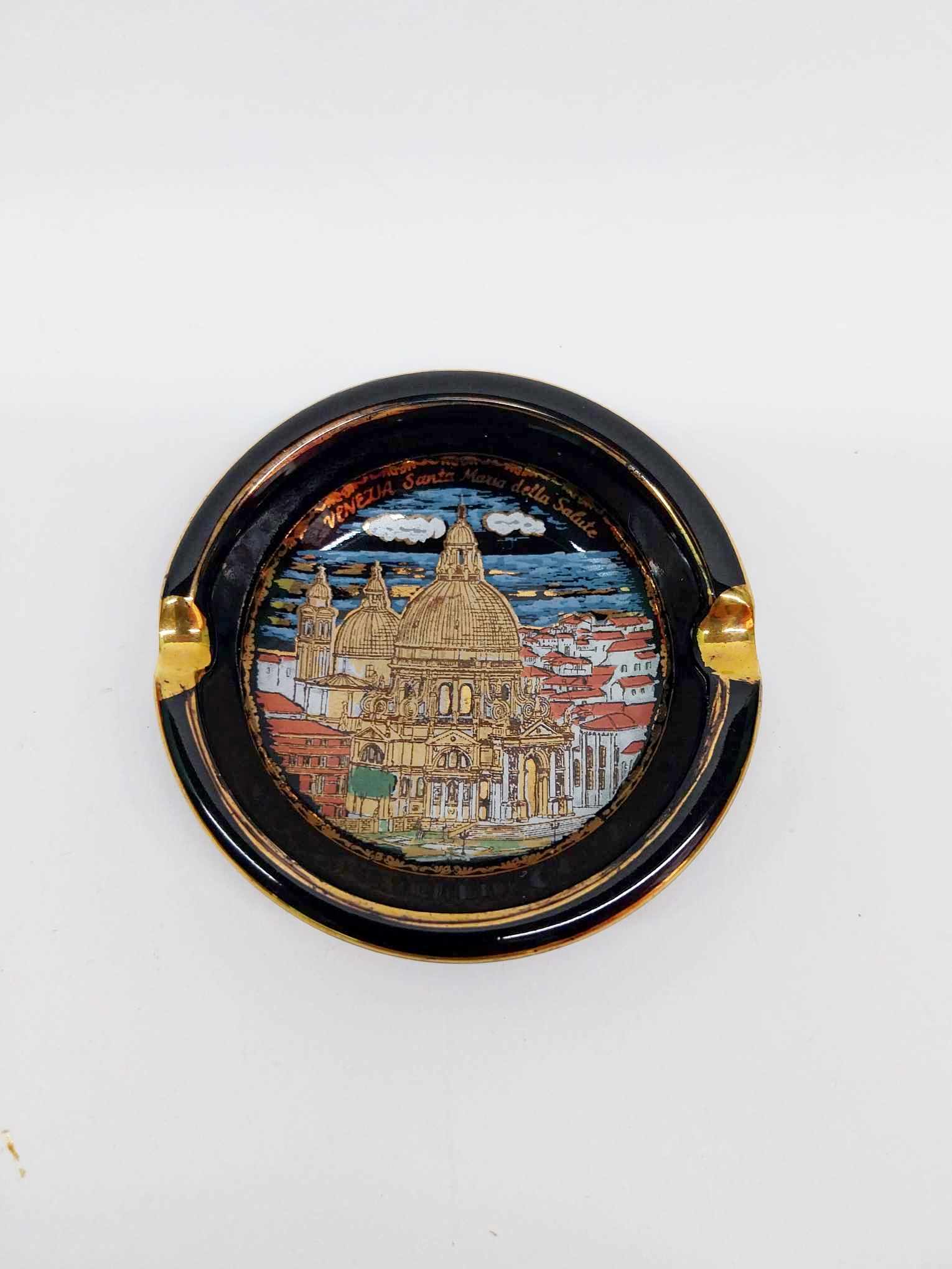 Vintage Venice Ashtray — Handmade 24K Gold - Porcelain & Gold Ashtray