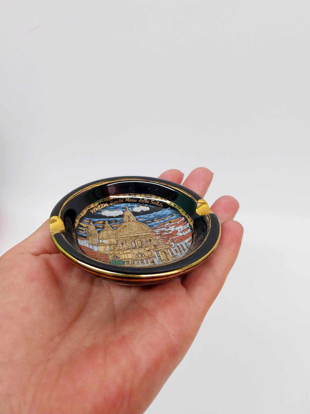 Vintage Venice Ashtray — Handmade 24K Gold - Porcelain & Gold Ashtray