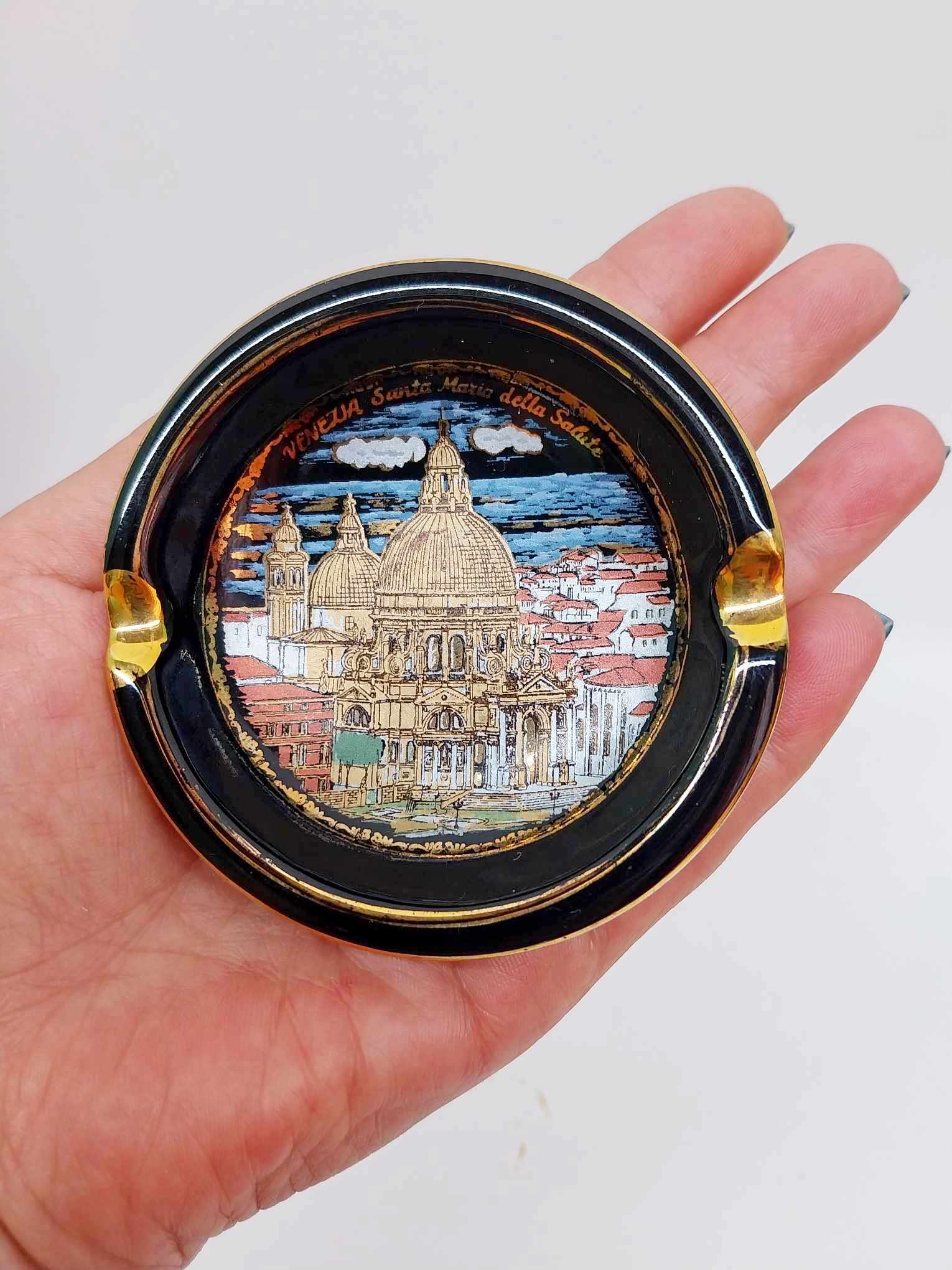 Vintage Venice Ashtray — Handmade 24K Gold - Porcelain & Gold Ashtray